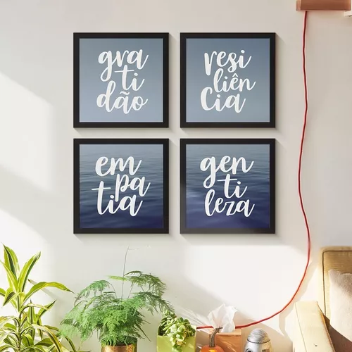 Conjunto Quadros Decorativos 4 peças MDF 20x30 Gratidão e Fé - Mastertel  Shop - Compre Agora