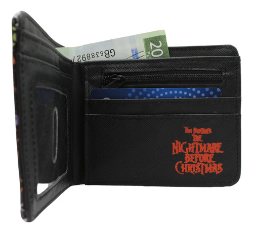 Cartera Billetera Inspirada En Jack Skellington Tim Burton Negro/verde/morado/naranja