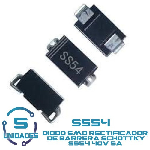 5 Uni Diodo Smd Rectificador De Barrera Schottky Ss54 40v 5a