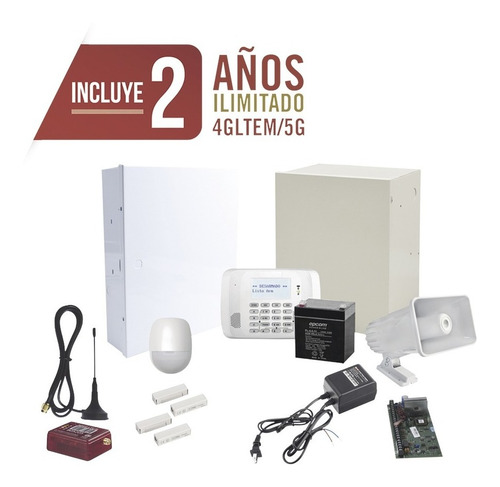 Kit De Alarma Con 2 Años De Comunicación Ilimitada 4gltem/5g