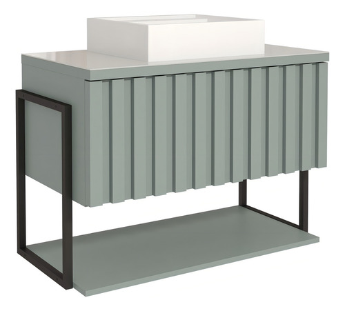 Mueble de baño de MDF y acero con Cuba Pratel Porta Hawaii Green