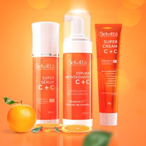 Kit Home Care C + C Belvittà Vitamina C 20% Pura Nano 3 Prod