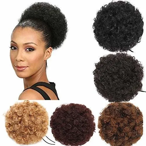 Extensiones De Cabello Rizado Afro Corto Para Mujeres.