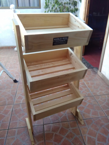 Verdulera / Frutera De 3 Niveles De Madera