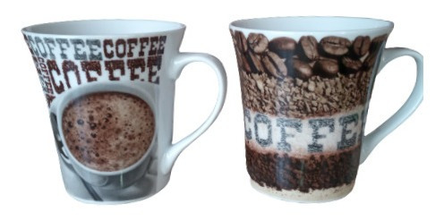Juego De 2 Tazas Coffee De Porcelana Para Café
