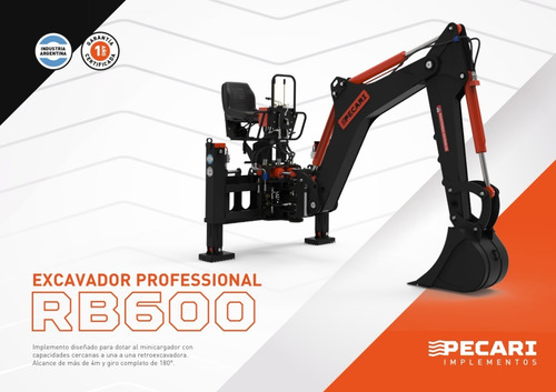 Implemento Excavador Professional Pecari Para Minicargadora