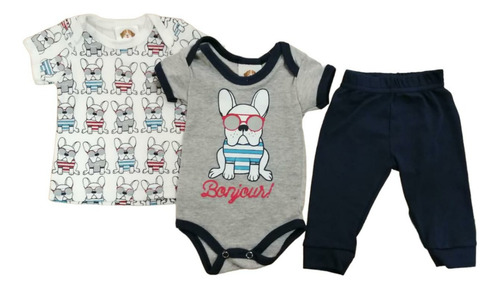 Set De 3 Piezas Para Bebe: Pañalero, Playera Y Pantalón