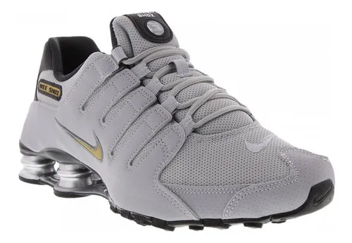 T nis Nike Shox Nz Cinza Preto E Dourado