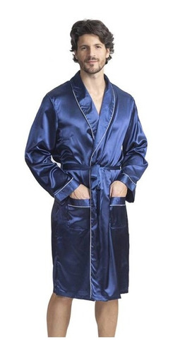 Bata Hombre Satin Seda Camison Kimono