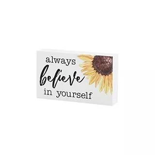 Señal De Bloque De Madera ' Believe In Yourself', Reg...