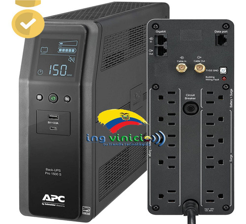 Ups Apc Br1500m2-lm 1.5kva 1500va 900w 120v 10 Tomas Lcd Usb