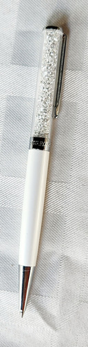 Bolígrafo Lapicera Swarovski Cristaline. Original. Usado Blanco Gel Cian (Usado)
