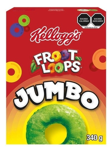 2 Pzas Cereal Kellogg's Froot Loops Jumbo 340 G