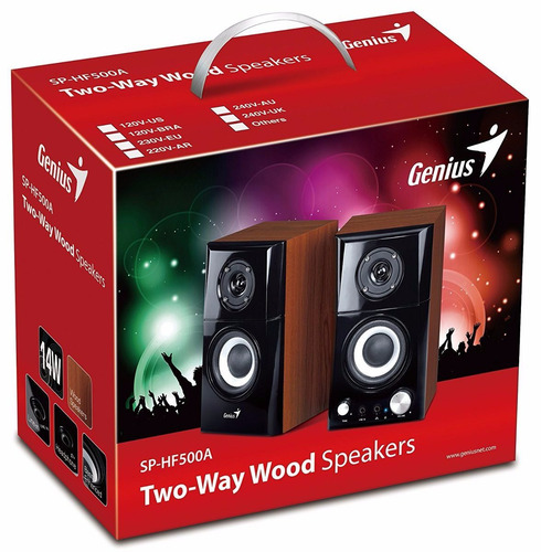 Imagen 6 de 6 de Parlante Genius SP-HF500A negro y madera 220V