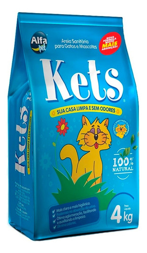 Areia Kets Para Gato Higiênica Sanitária Elimina Odores 4kg