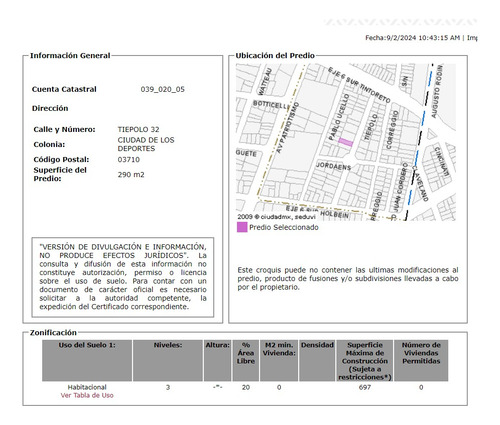 Venta De Terreno En Col. Ciudad De Los Deportes, Benito Juarez, Uso H3, Cdmx Mbdelr