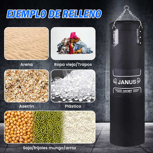 Bolsa Saco De Boxeo Profesional Costal De Box Con Guantes Color Negro