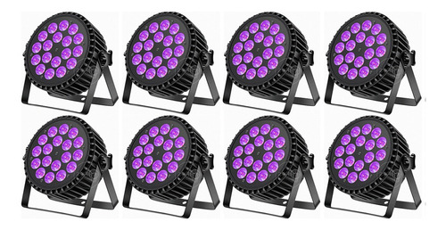 8x Canhão Refletor 18 Leds 18w Rgbwa+ Uv 6n1 Hexaled Dmx Djs