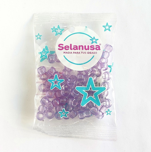 100 Cuentas De Plástico Dona Transparente Morado Pulsera