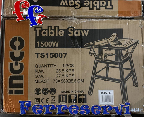 Ff Sierra De Mesa Ingco Ts15007 1500w 254mm 4800rpm Carpinte