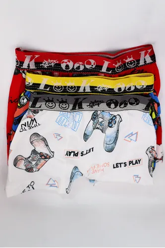 Kit 06 Cuecas Boxer Infantil Microfibra Estampas Diversas