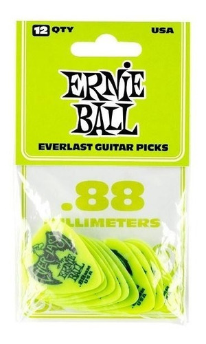 Ernie Ball 9191 Puas Everlast Heavy .88mm Amarilla 12 Pzas Color Amarillo
