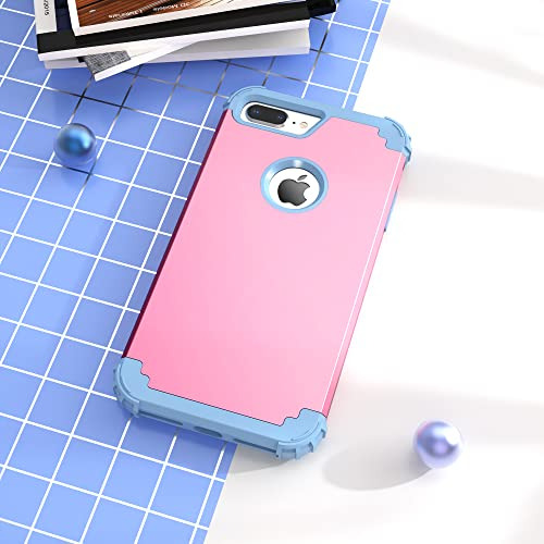 Funda Para iPhone 8 Plus iPhone 7 Plus Rosa/azul Claro Duro