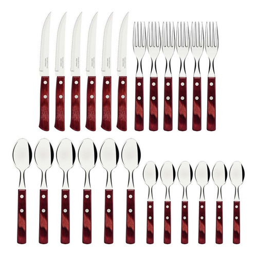 Conjunto de talheres Tramontina com facas para assar 24 peças