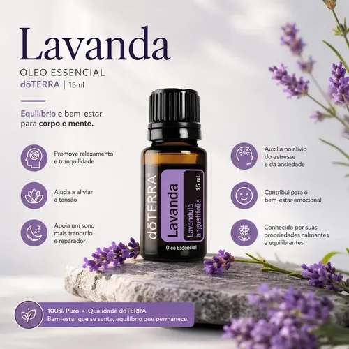Doterra Óleo Essencial Lavender Doterra 15ml Lavanda | MercadoLivre