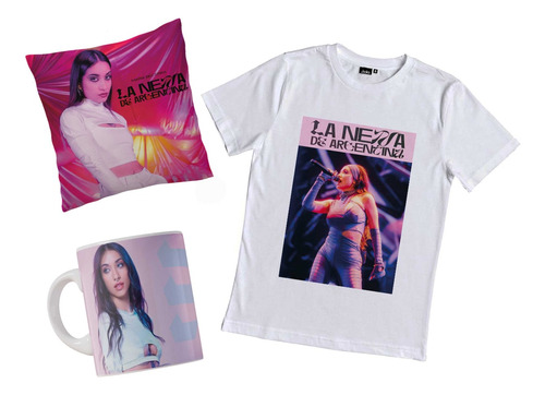 Remera Maria Becerra Música Combo Con Taza Y Almohada