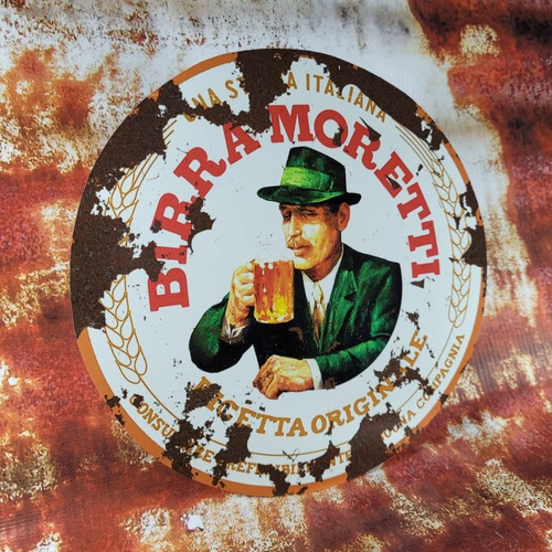 Cartel De Chapa Birra Moretti Retro Vintage Apto Exterior