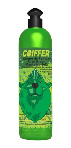 Imagem 1 de 3 de Creme De Pentear Urso Green Menta Hortela Coiffer 300ml
