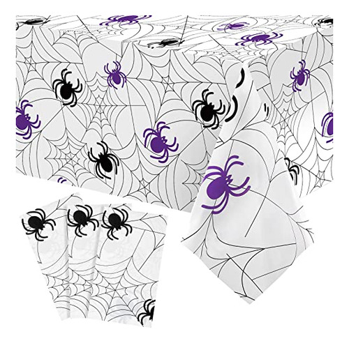 3 Piezas De Halloween Spider Tablecloth Plástico Mbxy8