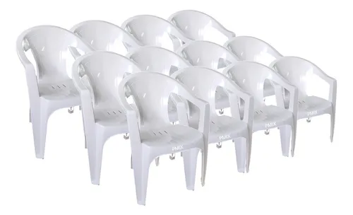 Kit C/12 Cadeira Bistro Com Braço Bar 182kg Resistente Firme Cor ...