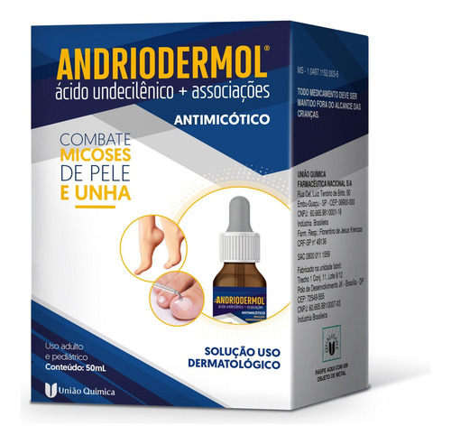 Andriodermol Líquido Antimicótico 50ml - União Química