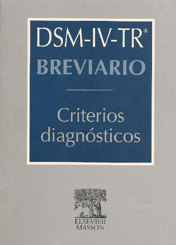 Libro Dsm-iv-tr Breviario De Juan J Lopez Ibor Aliño