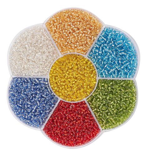 4550 Piezas 2 Mm 7 Colores Cuentas De Semillas De Vidrio