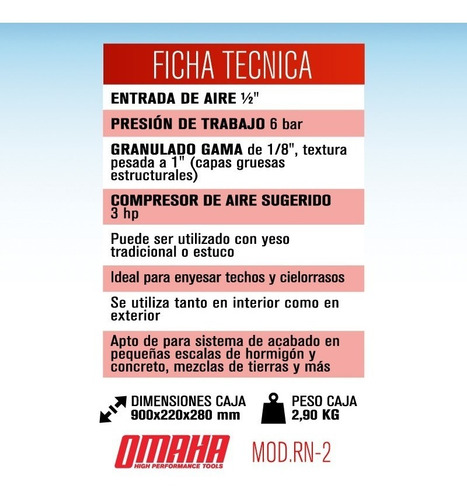 Imagen 2 de 8 de Pala Revocadora Neumática Para Techos Omaha