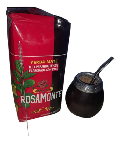 Kit De Mate De Calabaza Argentino Con Yerba Mate