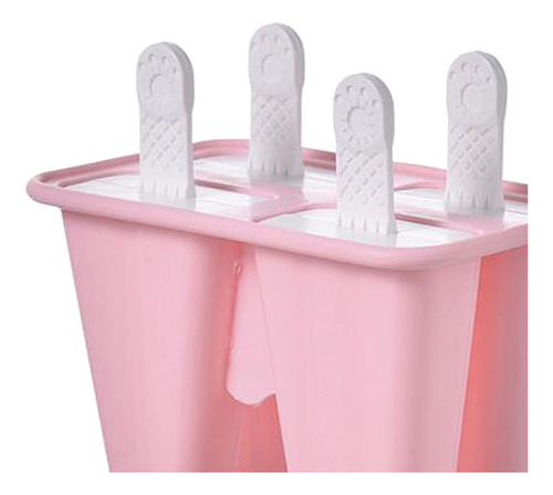 Moldes De Silicona Para Helado, Barra De Jugo, 4 Celdas Rosa