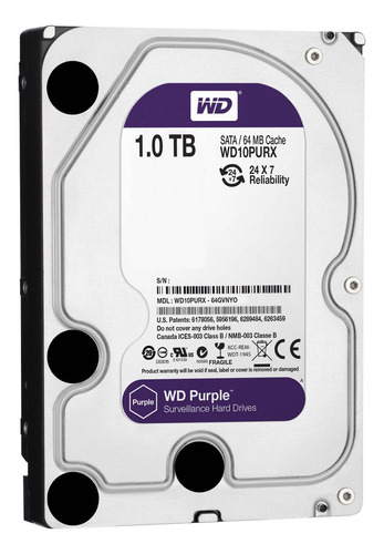 Imagen 2 de 2 de Disco duro interno Western Digital WD Purple WD10PURX 1TB púrpura