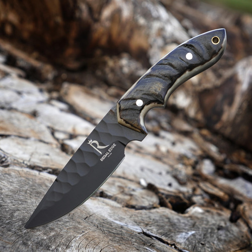 Cuchillo De Caza Fijo De 9 Pulgadas Con Funda De Cuero Acero