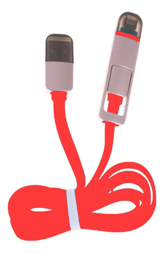 Cable Micro Usb E iPhone 1 Metro Celular Resistente 2 En 1