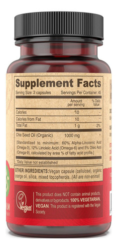 Deva Nutrition Aceite De Semilla De Chía Vegano 90 Caps Sabor Sin Sabor