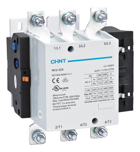 Contactor Chint 225 Amper Bobina 110 Vca Mod. Nc2-225