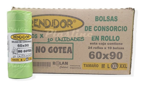 Rollo Bolsa Consorcio Reforzada Baja Densidad 60x90 X 60u.