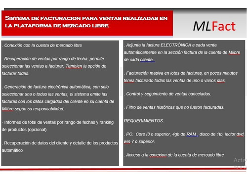 Sistema De Facturación Para Ventas Realizadas En Ml