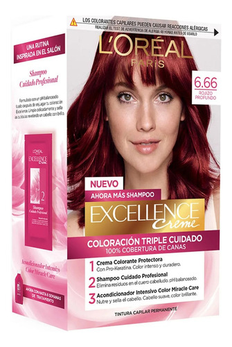 Coloracion Excellence Reno 6.66 Rojizo Profundo