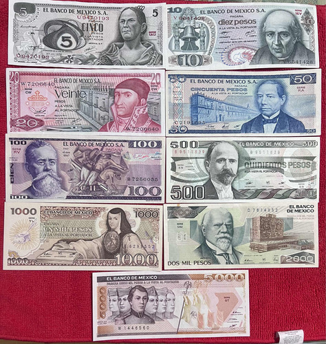 9 Billetes Mexicanos