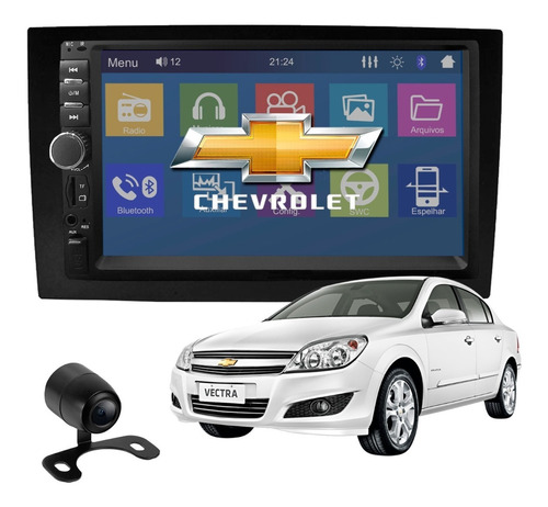 Kit Central Multimídia Chevrolet 2 Din Mp5 Bt Espelha Dvd